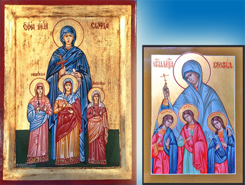 Hand Painted Saint Sophia Wooden Icon <b> Special Order </b>
